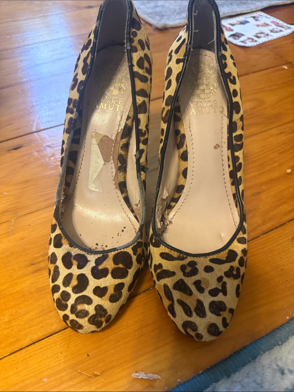 Vince Camuto Leopard-Print Pointed Toe Pumps in Tan and Black
